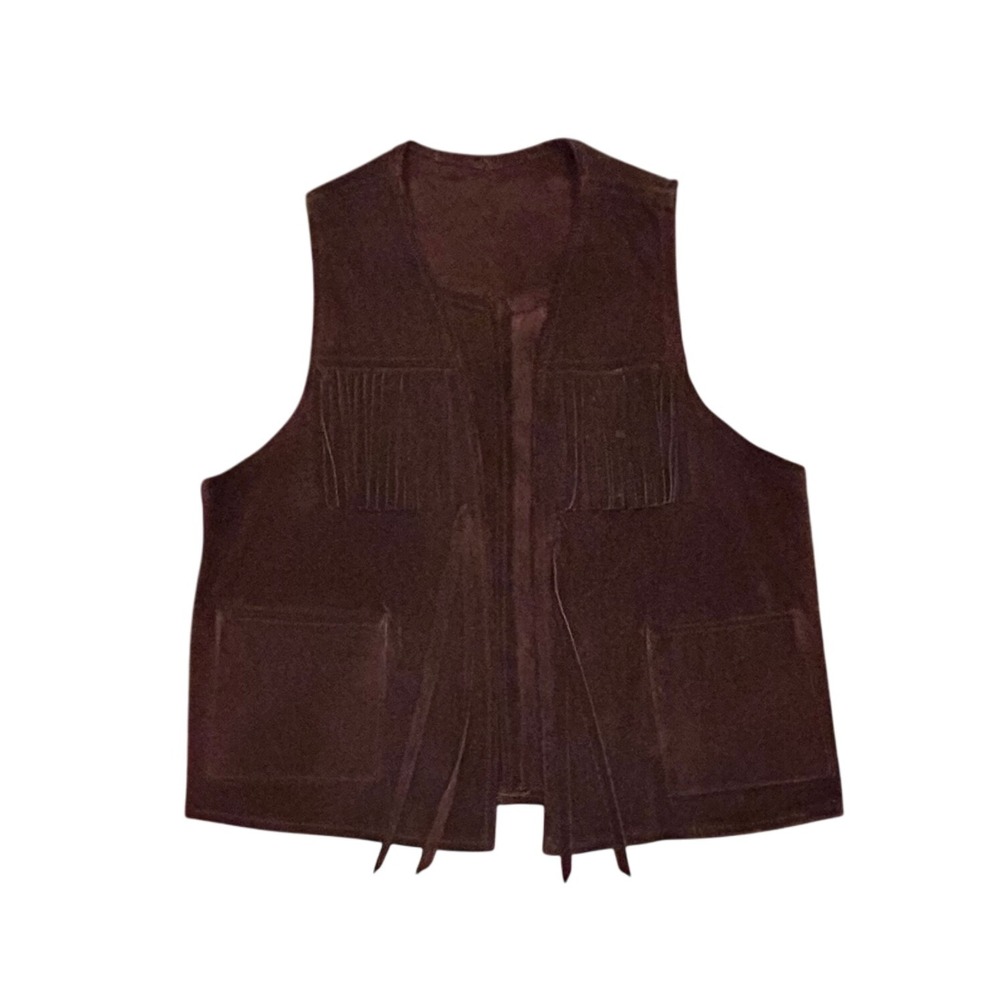 Vintage Irvin Foster Genuine Horsehide Leather‎ Western Brown Vest Size Small
